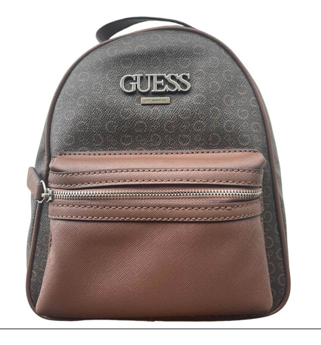 Cartera Morral O Mochila Marca Guess Original Color Marrón 