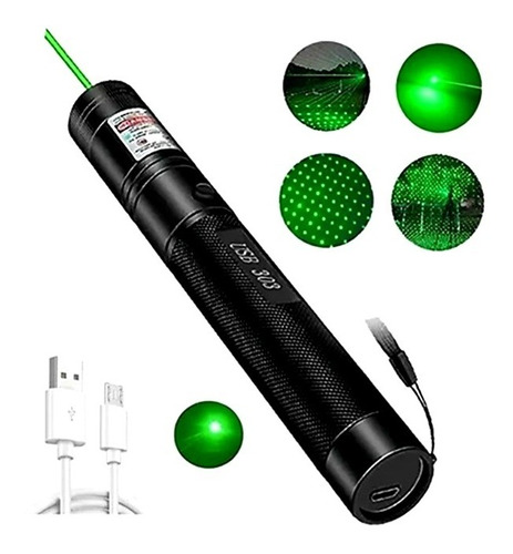 Apuntador Laser Verde Recargable Usb