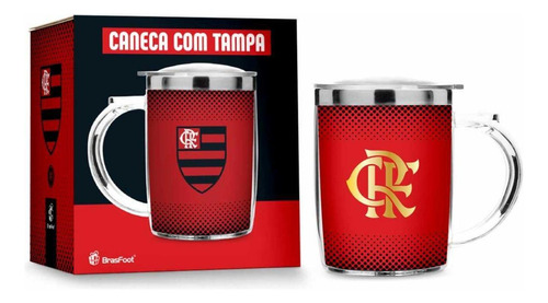 Caneca Termica Com Tampa Flamengo 450ml Presente Brasfoot