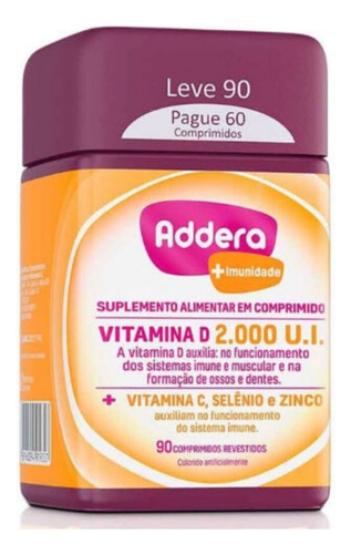 Vitamina D Addera 2.000ui +imunidade Com 90 Comprimidos