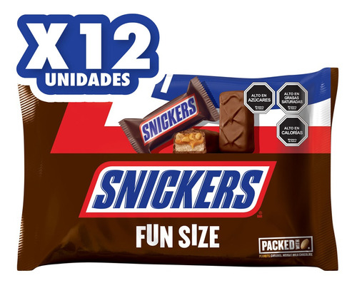 Snickers Barra De Chocolate Con Leche Fun Size 300g X12un.