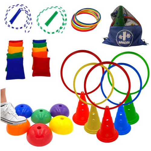Obstacle Course Niños Ninja Warrior Ring Toss Bean Bag...