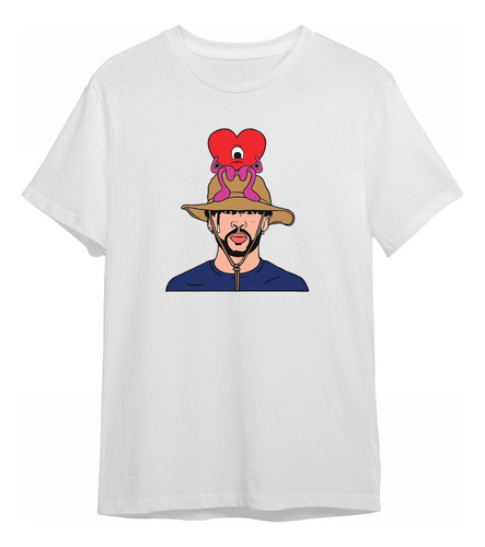 Camiseta Bad Bunny Sombrero Verano Personalizada Sublimada 