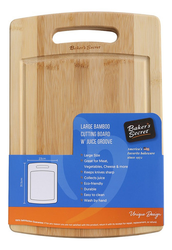 Tabla Cocina De Corte Bambu Bakers Secret 33x23cm 