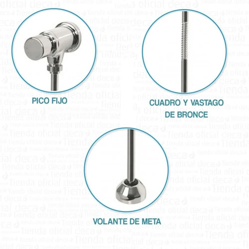 Imagen 5 de 10 de Griferia Decamatic Mingitorio Deca Eco 53003