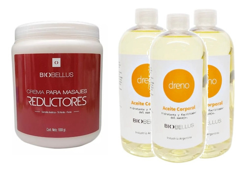 3 Aceite Dreno Circulatorio 500ml + Crema Reductores 1kg