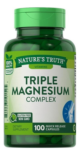 Triple Magnesium Complex 400 Mg - 100 Cápsulas Sabor Sin sabor