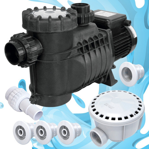 Imagen 1 de 10 de Kit Vulcano Pileta Hormigón: Bomba 1/2hp Bae050 + Accesorios