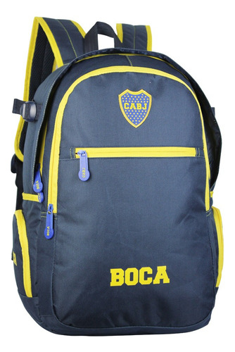 Mochila Escolar Boca Juniors Con Red Original Importada