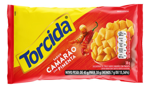 Salgadinho de Trigo Torcida camarão com pimenta 38 g