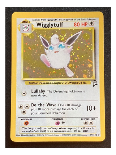 Cartas Pokemon Wigglytuff 19/130 Base Set 2 Played Chacarita