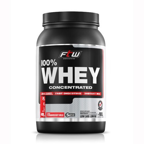 Whey Protein 100% Concentrate Ftw  -  900g Morango - Fitoway