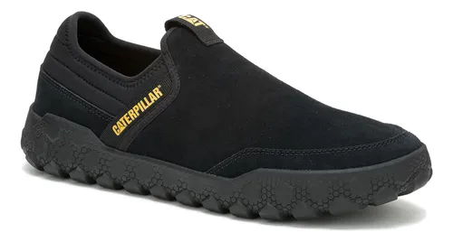 Zapatilla Slip On Gamuza Hombre Hex + Negro Cat 
