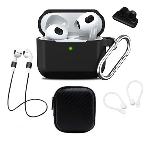 Funda Para AirPods 3 Gen Silicona + Set Accesorios 6 En 1