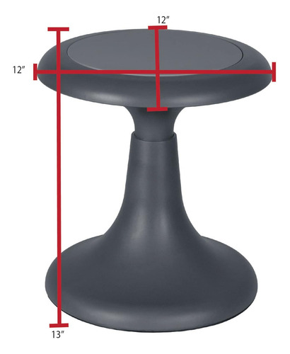 Glow Taburete Wobble, 13 Pulgadas, Gris