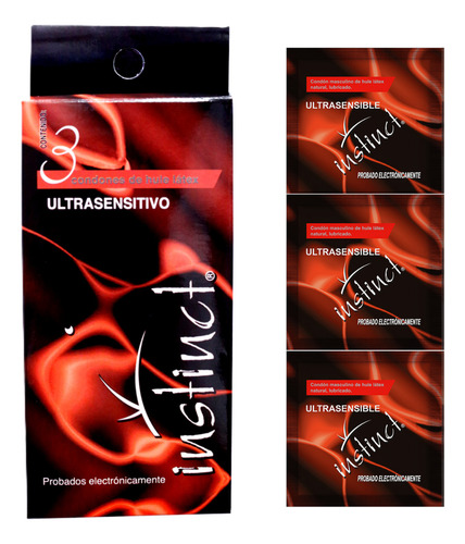 Condon Instinct Ultrasensitivo 12 Carteras Con 3 Condonesc/u