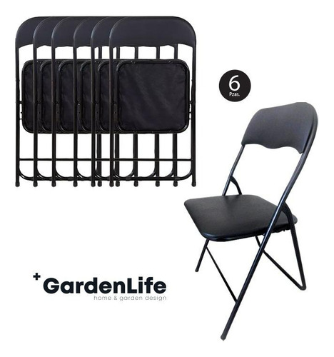 Pack 6 Sillas Plegables Resistente Jardín Eventos Gardenlife