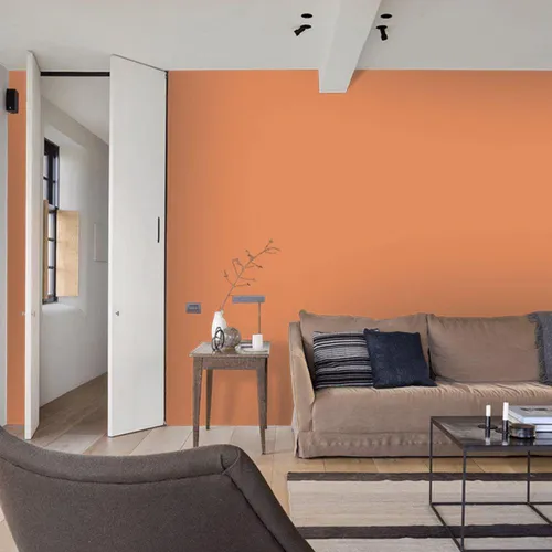 La pintura coral produce mucho color naranja imperial, 16 litros