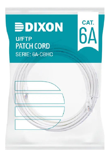 Dixon 6a-cbhc-wh5, Cable Patch Cord U/ftp Cat. 6a De 5mts