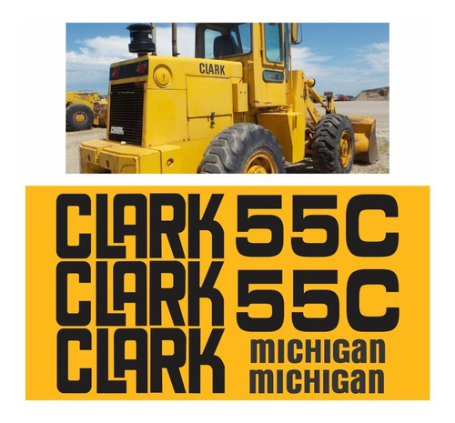 Adesivos Pá Carregadeira Compatível Com Michigan Clark 55c