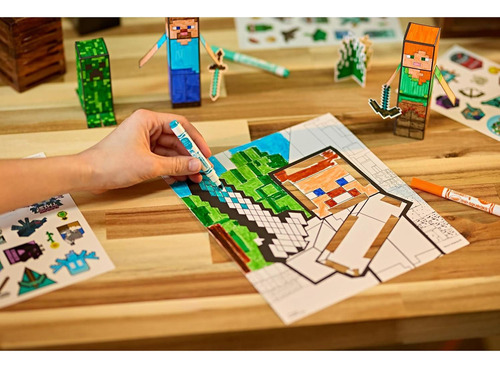 Set De Arte 3d Crayola Minecraft Para Colorear Y Jugar