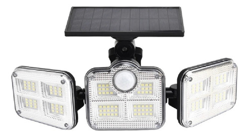 Luz Led Solar 3 Cabezales Sensor De Movimiento