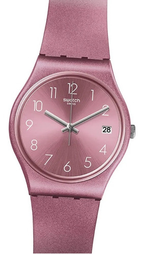 Reloj Swatch Datebaya Gp404 Rosa Fechador Malla Silicona