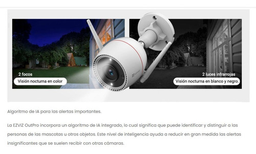 Imagen 7 de 8 de Camara Ip Ezviz 3mp 2k Wifi Ip67 Ir30m Colorvu Audio Bidirec