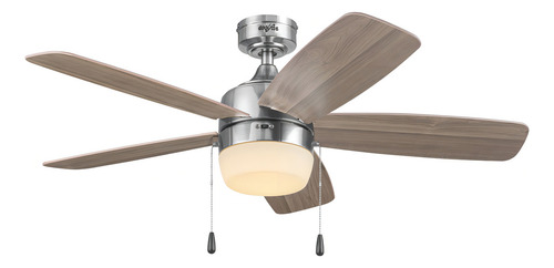 Ventilador de techo Lugo Led Cct 44 Pulgadas Níquel Cepillado Cinco Aspas Coolfan