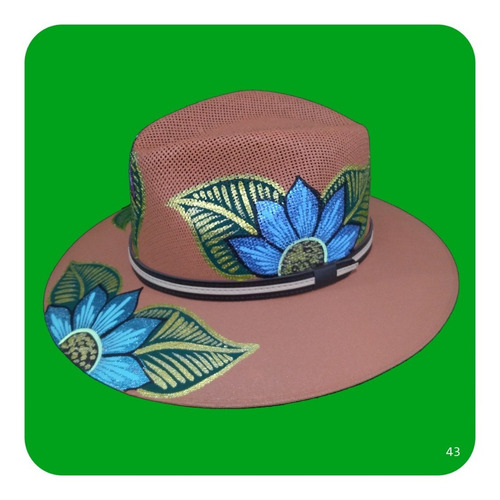 Imagen 1 de 9 de Elegante Sombrero Artesanal Pintado A Mano Varios Modelos 5