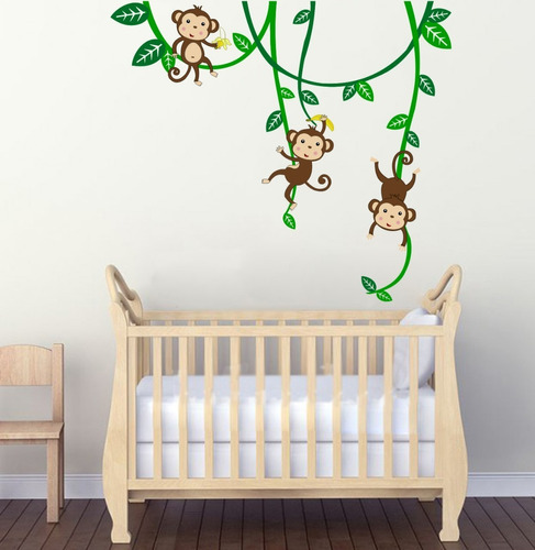 Vinilo Monos Animales Selva Wall Sticker