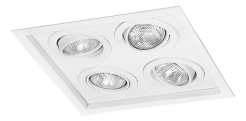 Spot Embutir Quadruplo Recuado Itamonte 1012/4 p 4 lâmpadas par 20 estrutura Branco 110v/220v x4u