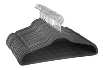 Comprar Pack 50 Colgadores Ganchos Ropa Negro Antideslizante Flocado