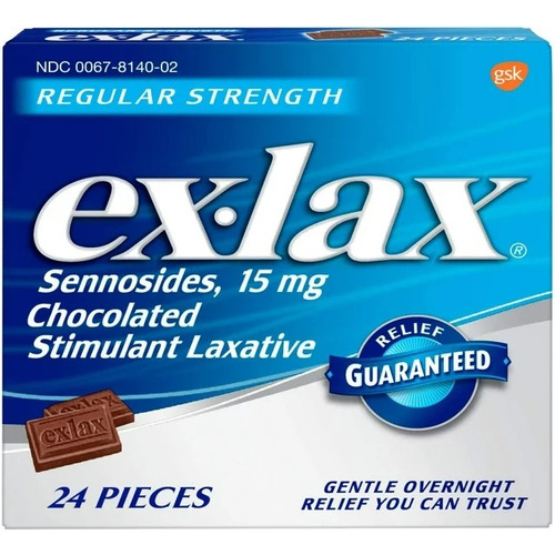 Chocolate Laxante Exlax - 24 Tabletas