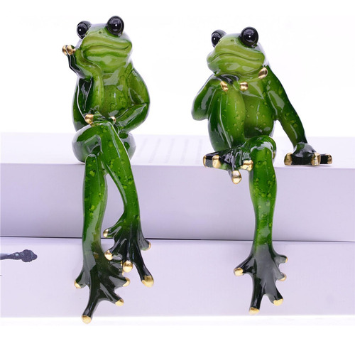 2 Figuritas De Rana, Estatua Moderna, Adorno Coleccionable