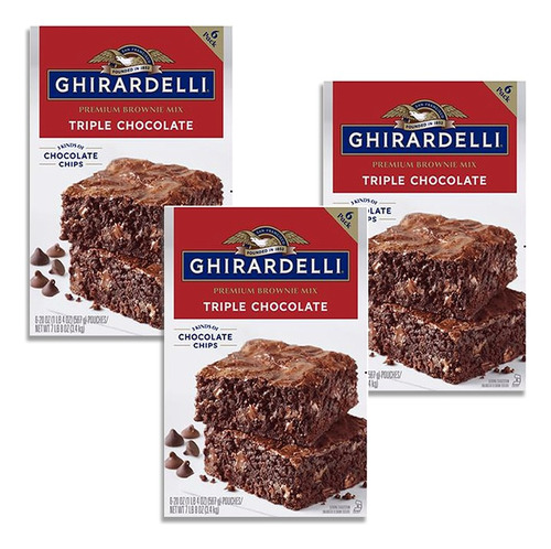 3 Premezcla Para Brownies Ghirardelli Tri Chocolate X 3.4k