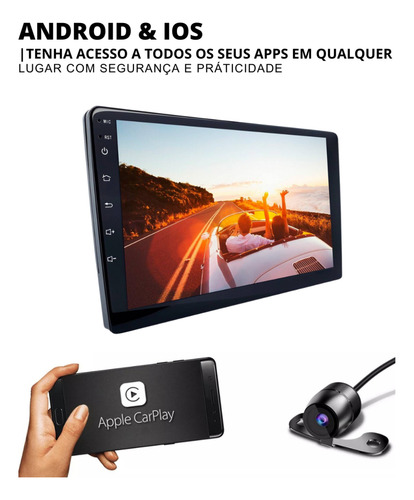 Multimidia 9 Qled Quadcore 4gb 64gb Android Auto Carplay Usb