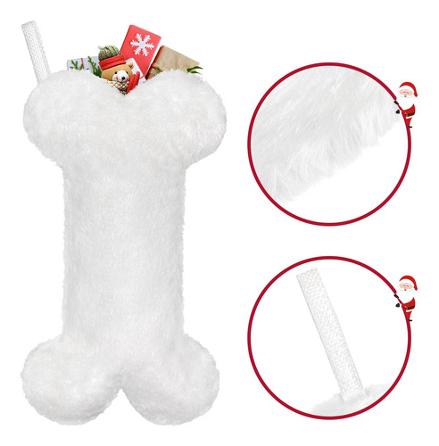 Calcetines De Navidad Para Perros Lujo Forma De Hueso Grande
