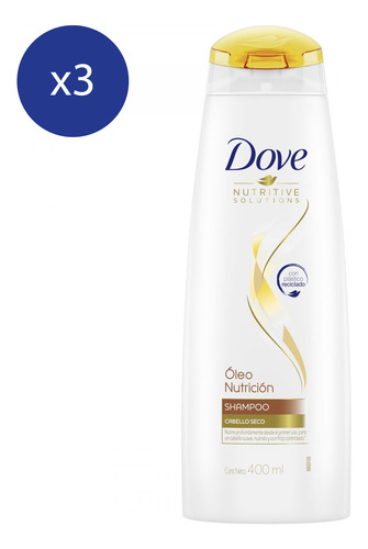 Pack Shampoo Dove Óleo Nutrición  400 Ml