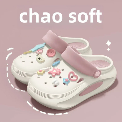Sandalias De Mujer Con Fondo Grueso De Dibujos Animados, Tac
