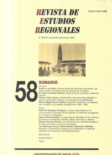 Revista Estudios Regionales 58 / Diciembre 2000 / Andalucía