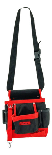 Cinto de Ferramentas de 7 Bolsos para Carpinteiro e Eletricista MTX 902419 Vermelho/Preto