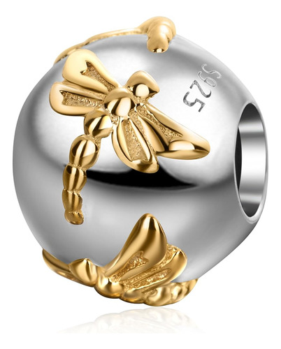 Soukiss Oro Chapado En Dragonfly Charms Solid 925 Sterling R