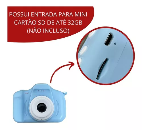 Máquina Fotográfica Infantil Mini Sd Vídeo Smart Shooting + Cartão