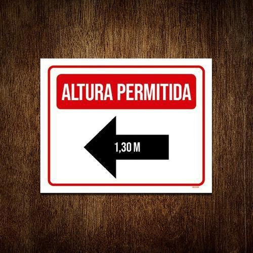 Kit 5 Placa Vermelha - Altura Máxima Permitida 1,30 Metros