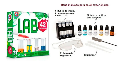 Jogo De Ciências Kit De Lab 42 Experiências Original Estrela