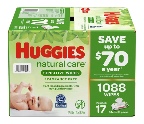 Huggies Natural Care Toallitas Húmedas Para Bebés 1088pzs
