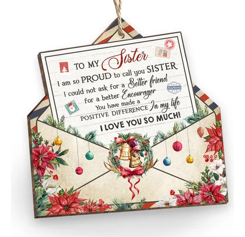 comprar Adorno Navidad Para Hermana 2023 Regalo Mejor Parte Idea