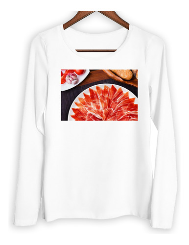 Remera Mujer Ml Jamon Crudo Comidas Picada Fiambres M5