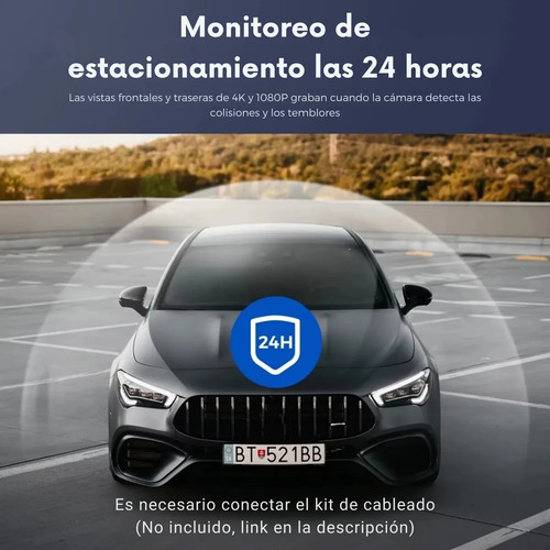 Mr. Gadgets Dash Cam Para Auto 4k + 1080p 3 Cámaras Frontal Trasera Interior Con Wifi Gps Visión Nocturna Sensor G Grabación En Bucle Ángulo 170° Micrófono Pantalla 3 Soporta Sd 256gb